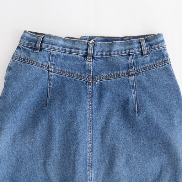 Vintage Pennmans Midi Medium Wash Denim Jean Skirt Size 8 - Picture 15 of 15